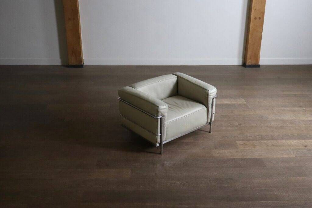 Cassina LC3 armchair by Le Corbusier in leather, Italy 1980s