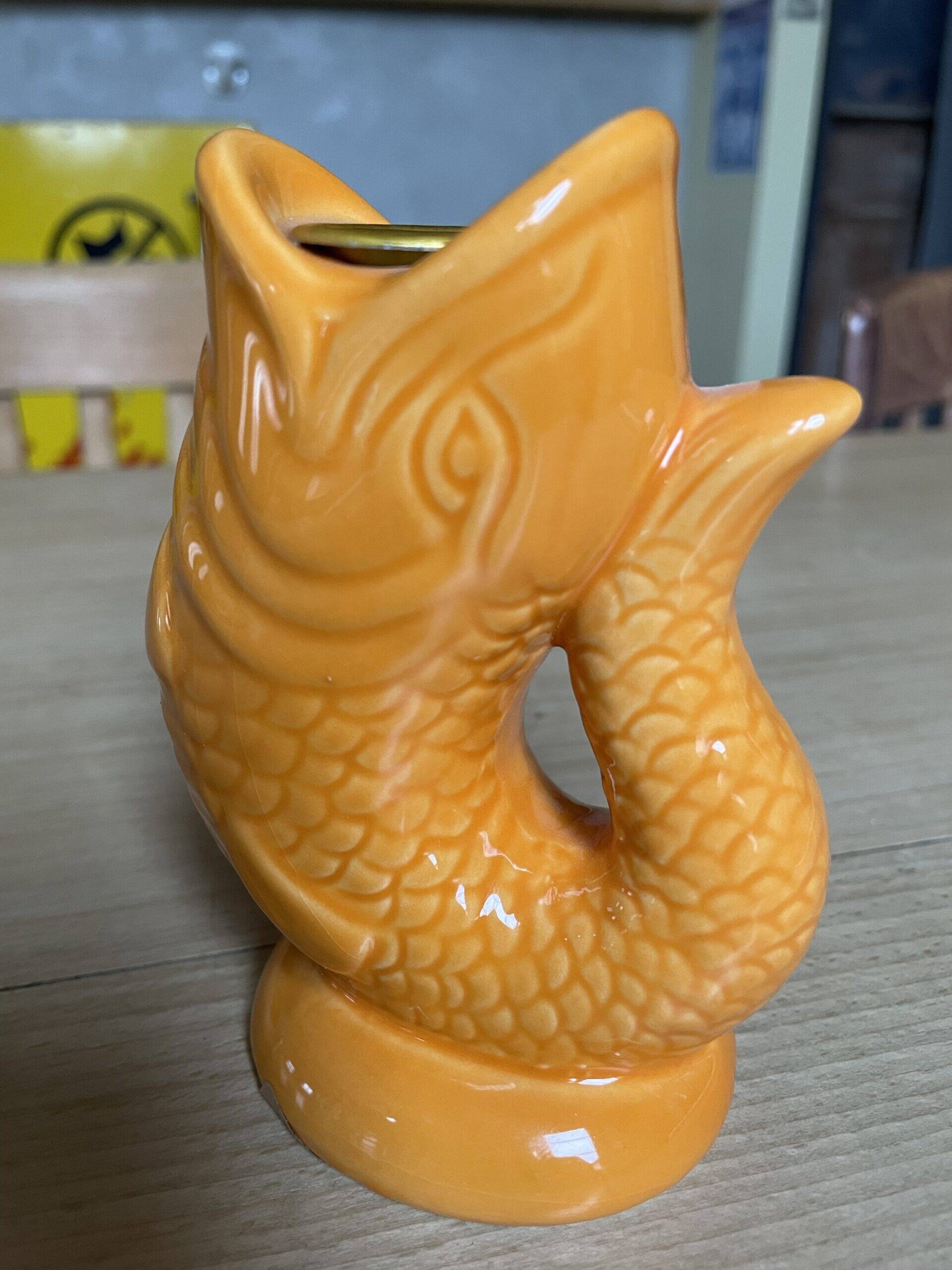 Bougeoir poisson orange