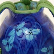 Vase en grès émaillé, à décor floral, signé e. lachenal – fin xixe