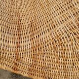 Vintage rattan chaise longue deck chair - 1970s