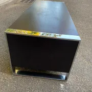 Low design TV unit XXL Dark wood wenge & chrome metal 120cm
