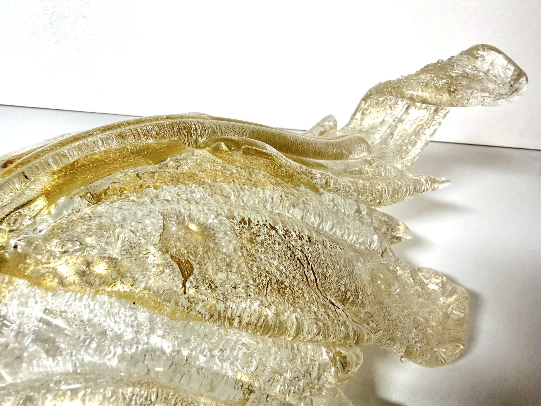 Large Vintage Murano Glass and Gold Leaf Wall Light by Barovier Toso, Italy