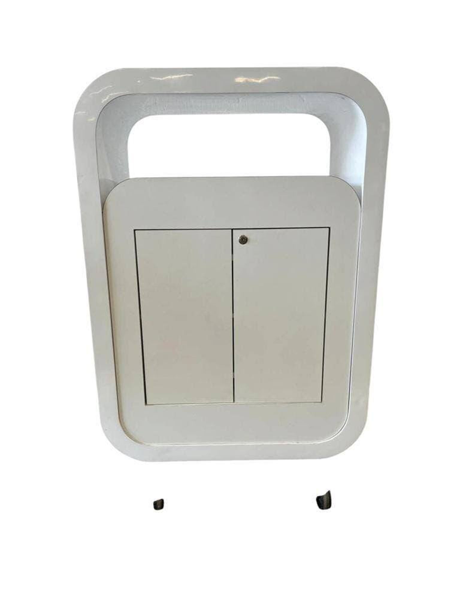 Commode vintage blanche incurvée