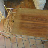 Vinyl storage cabinet with vintage wheels 70s