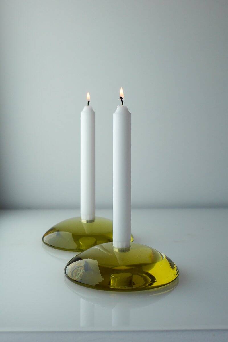Glass candleholders by Anne Nilsson for Kosta, 2000s, set of 2