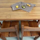 Set of table and 4 chairs, 60s mountain furniture