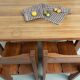 Dining table and 4 chairs, mountain furniture from the 1960s.