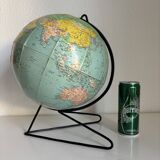 Vintage 1960 globe terrestrial world map Girard Barrère - 33 cm