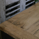 Military furniture metal console with wooden top and 6 drawers