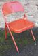 Chaise pliante en métal rouge, années 80/90