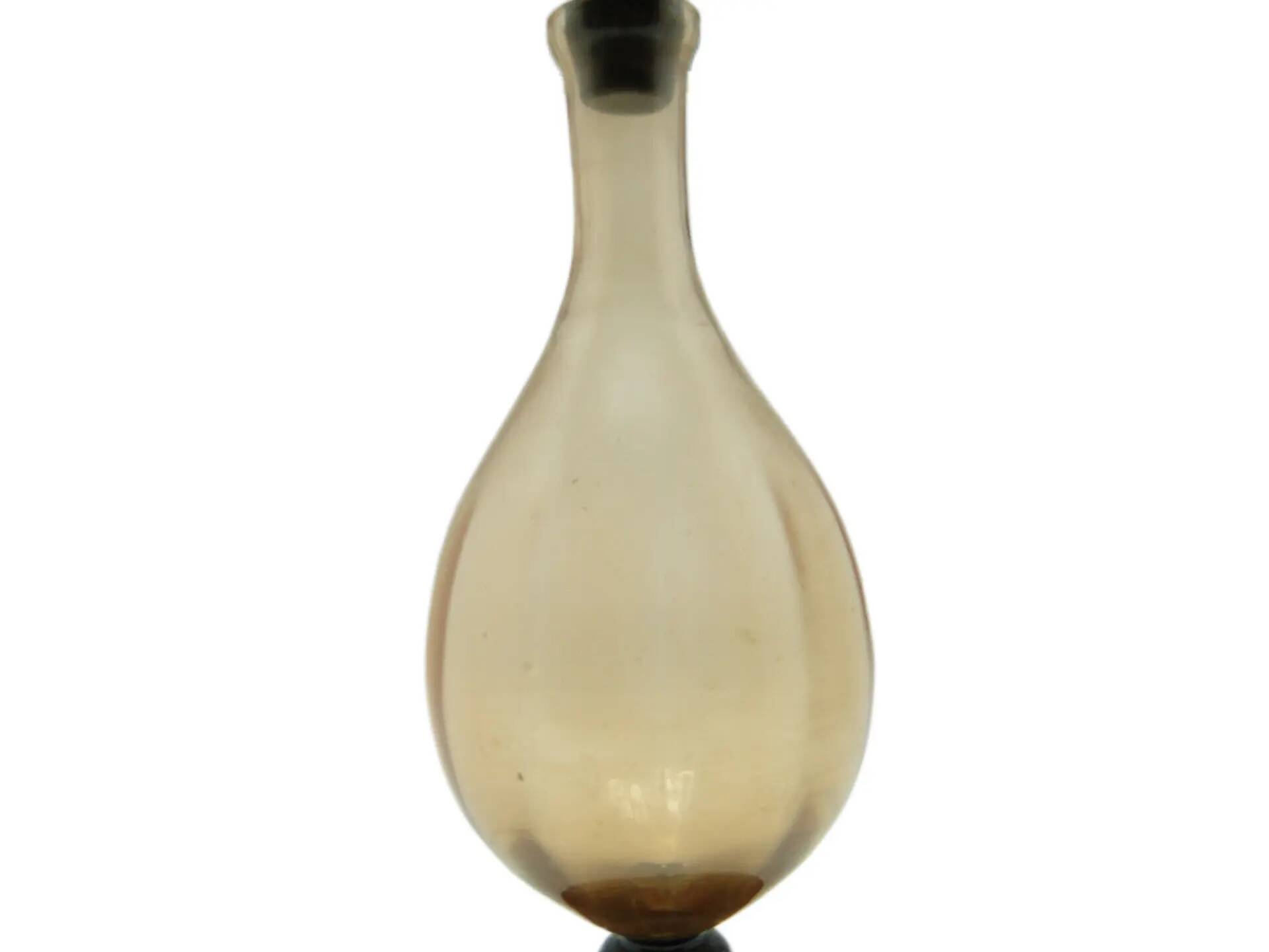 Art Deco decanter, pink glass, Poland, 1930s.