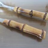 Bamboo sleeve salad cutlery 50s 60s