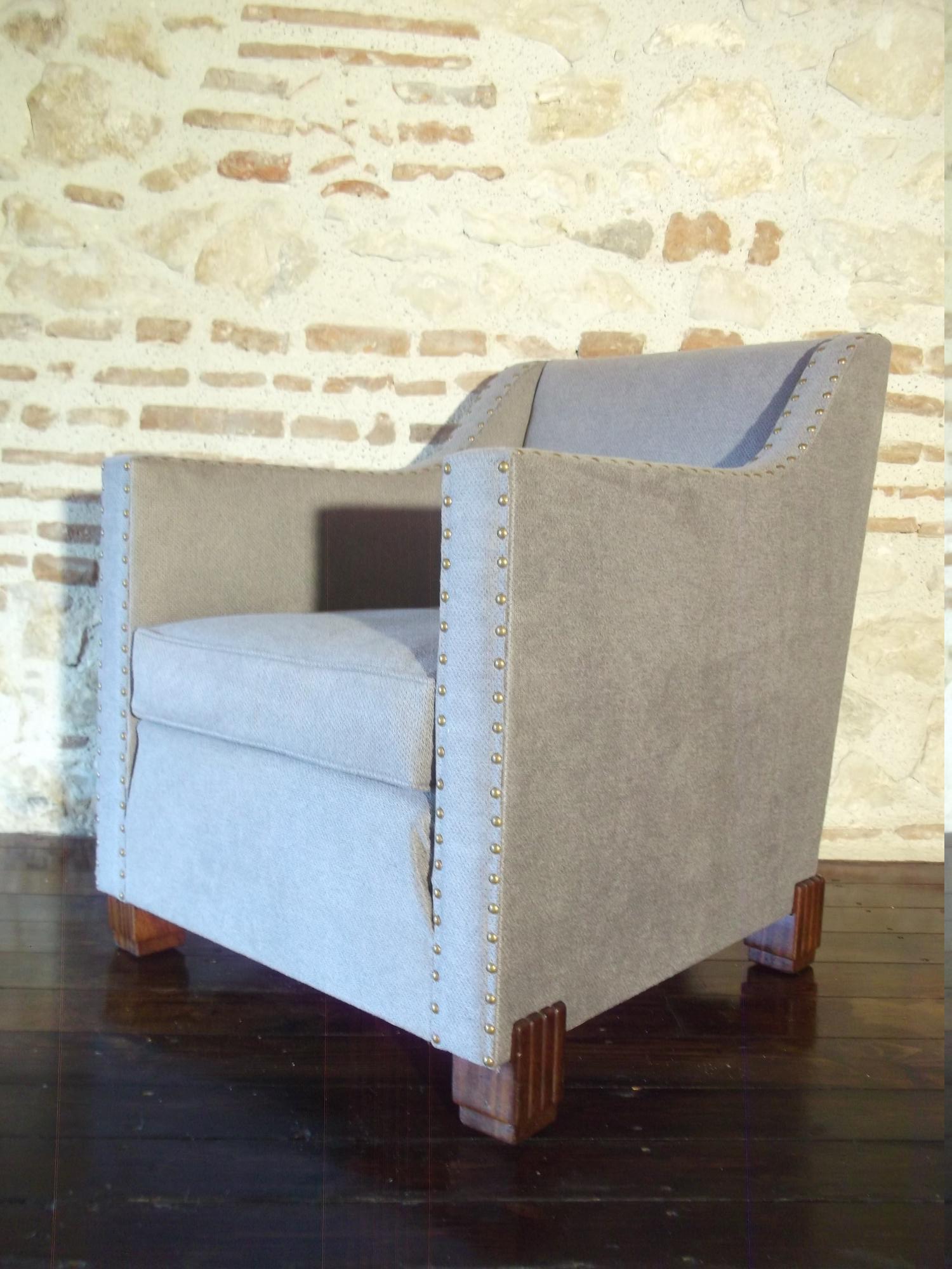 Art Deco chair with otoman