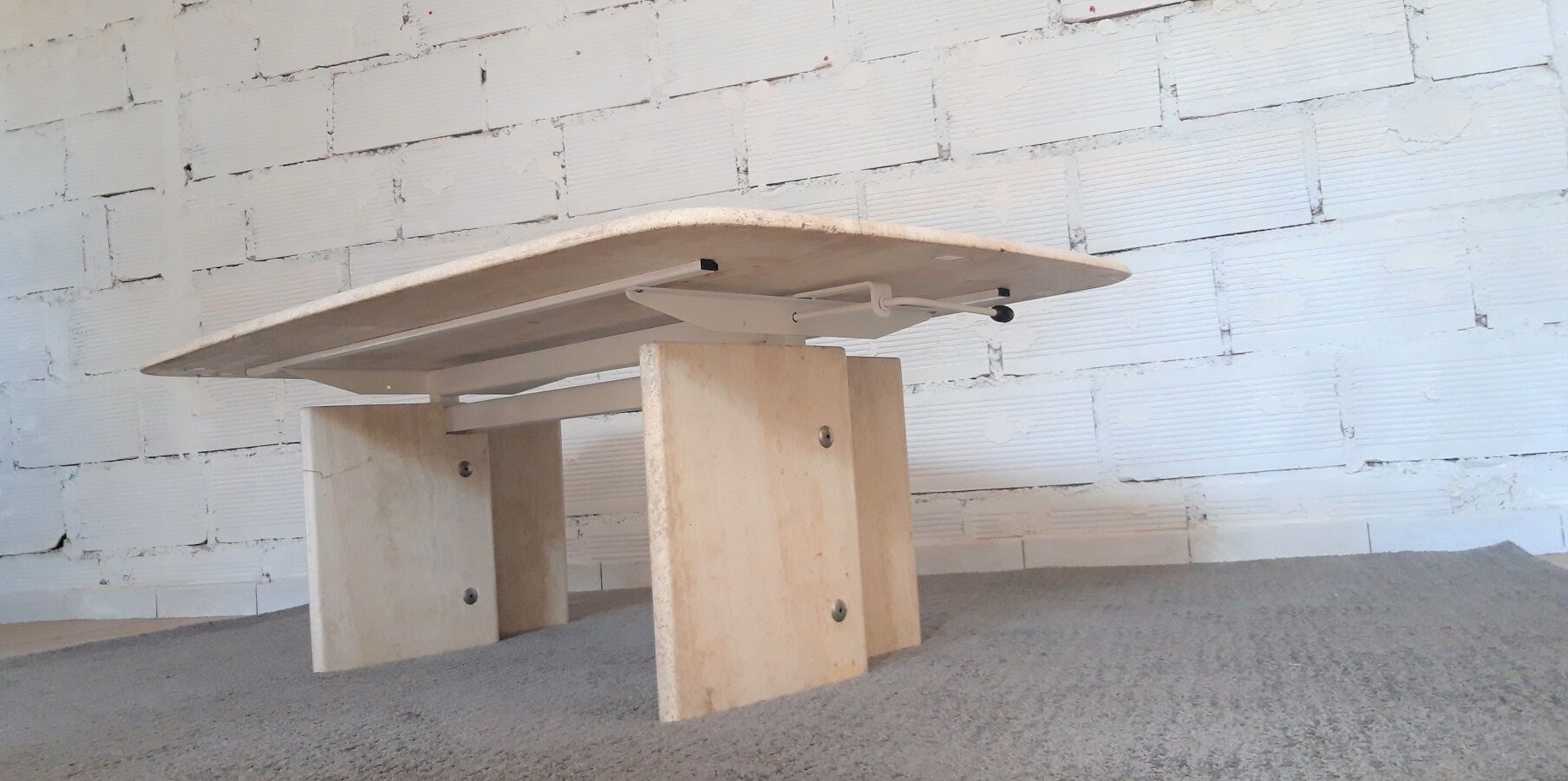 Vintage 70s travertine coffee table