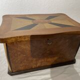 coffret à bijoux marqueterie diverses essences de bois