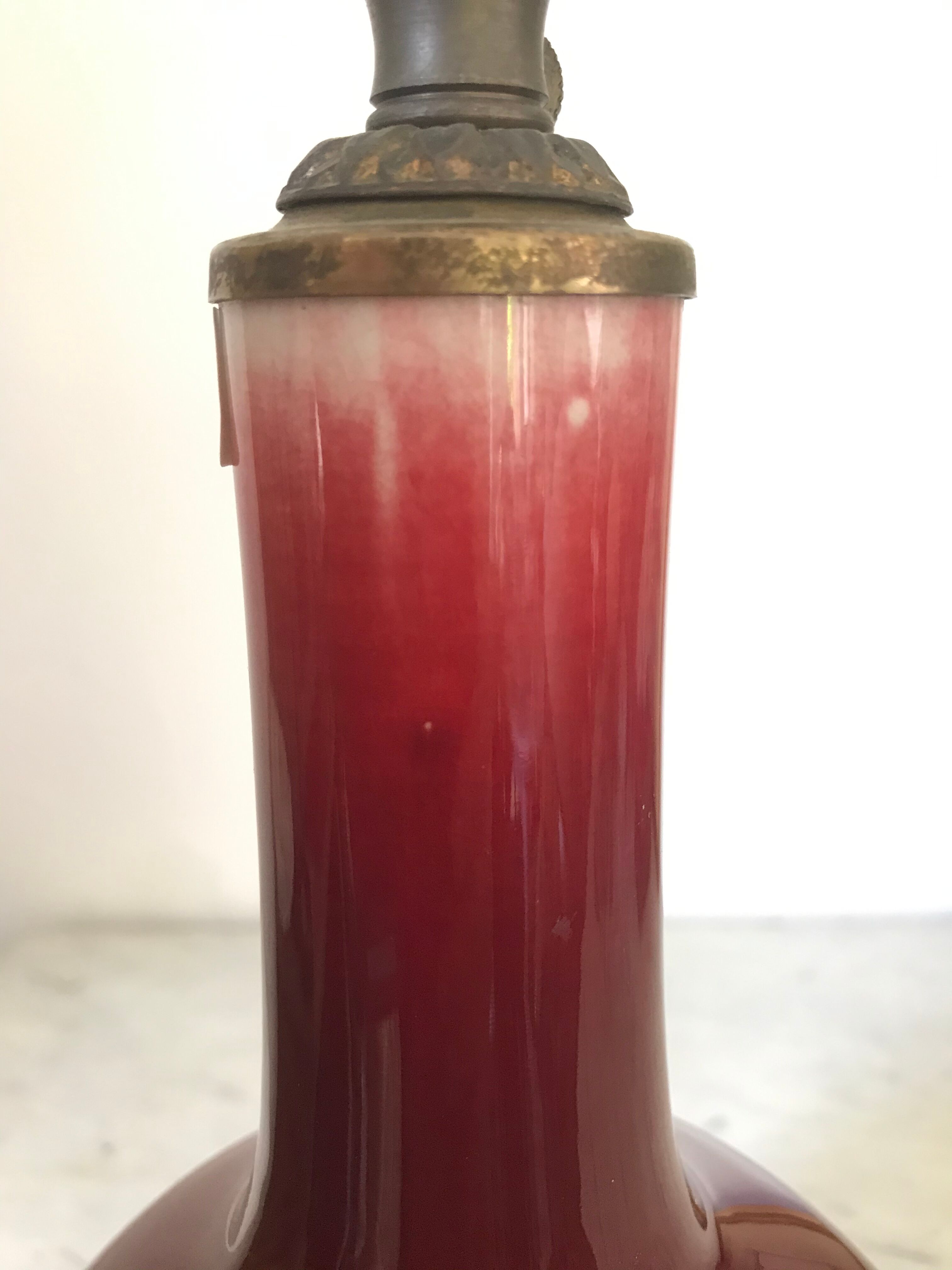 Vintage enamelled porcelain lamp