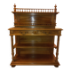 Antique cherry wood sideboard with marble top, 2 front drawers, 1 shelf.