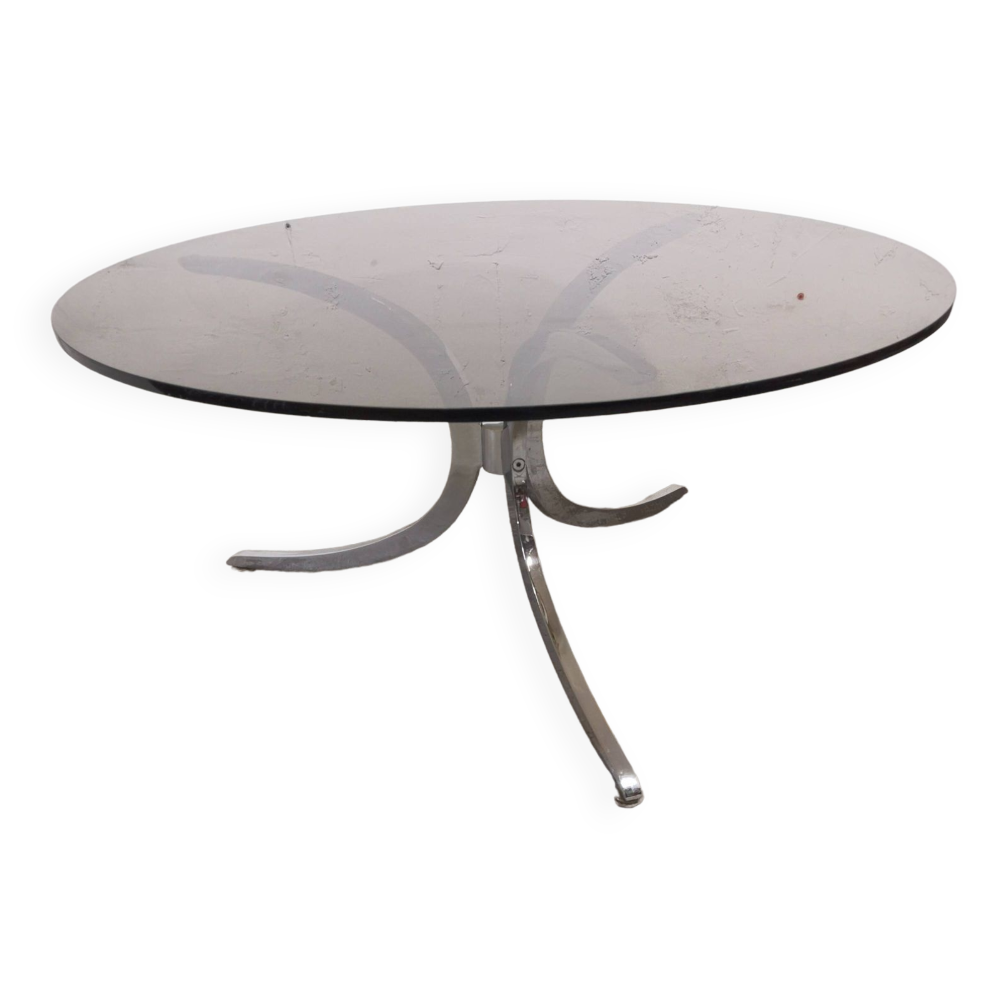 Vintage coffee table, chrome and glass