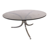 Vintage coffee table, chrome and glass