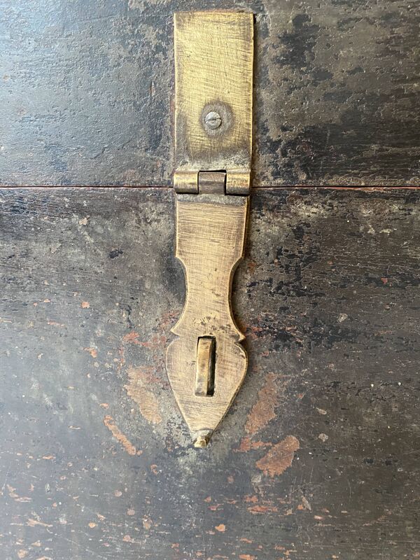 Coffre indien traditionnel du Rajasthan fin XIXeme en teck