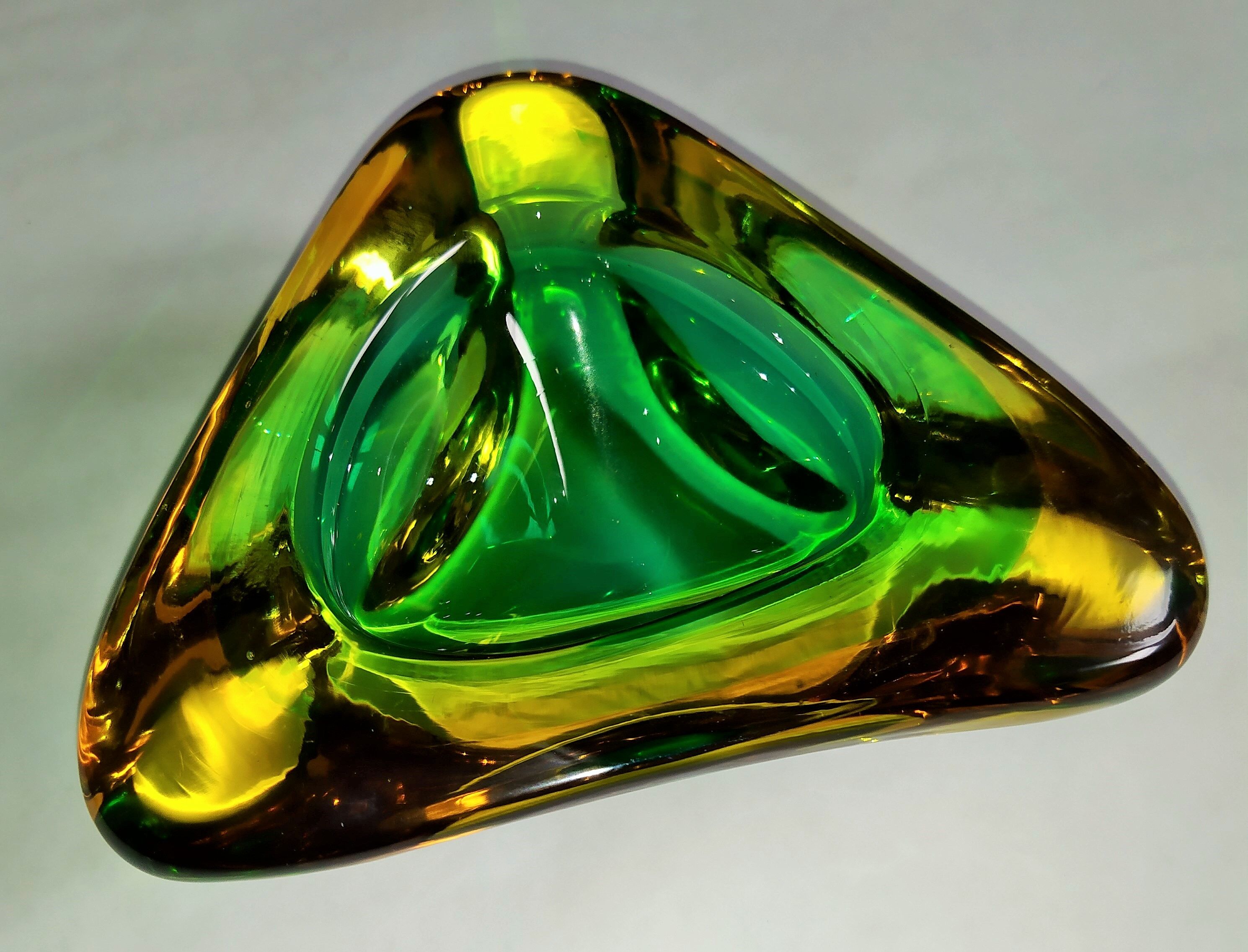 Murano - yellow gold & green pocket empty