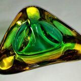 Vide-poche jaune or & vert Murano