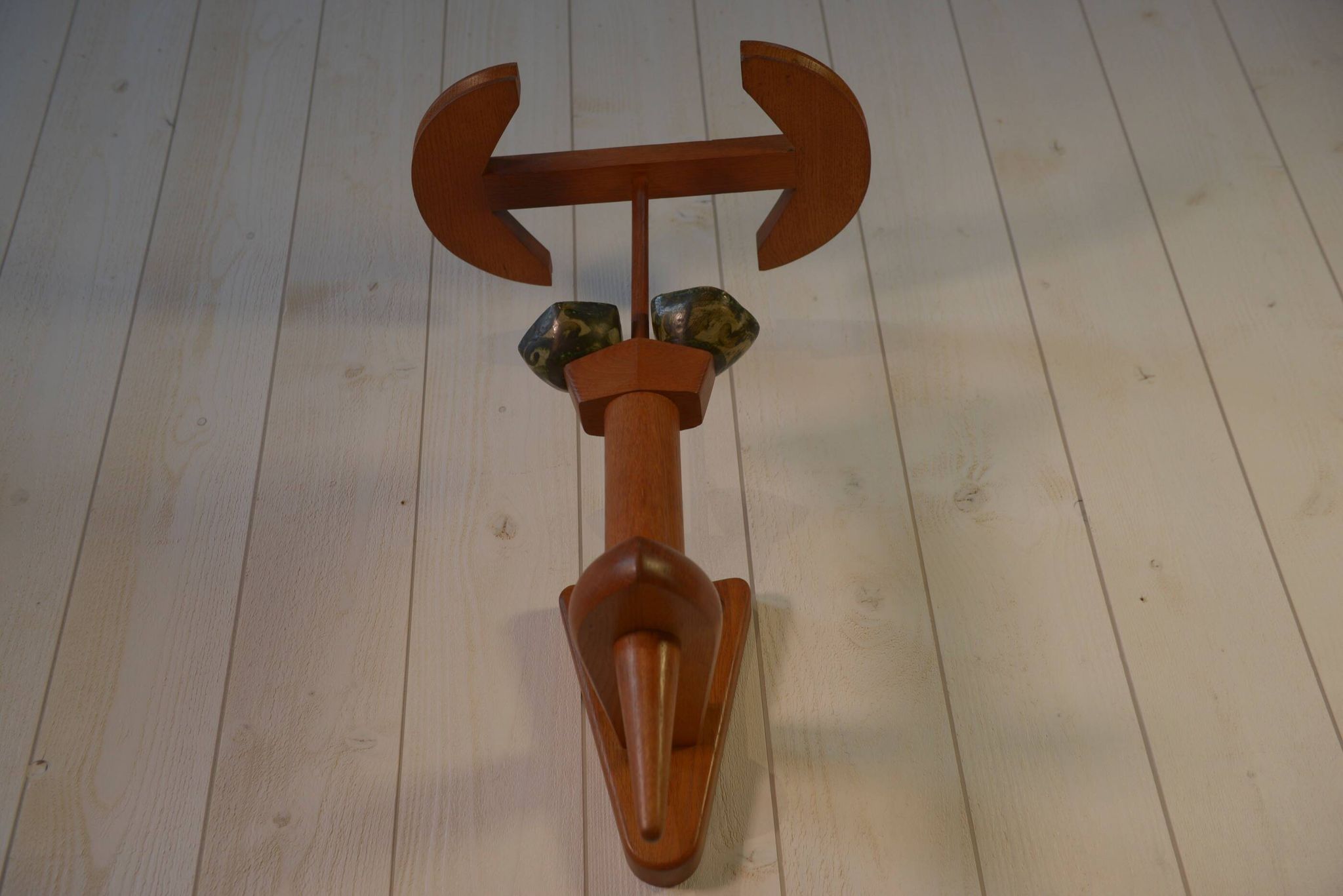 Solid oak wall light by Guillerme and Chambron