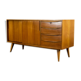 Midcentury Walnut Sideboard with sliding doors and drawers, 1950s