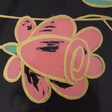 Vintage coffee table year 60 flower patterns