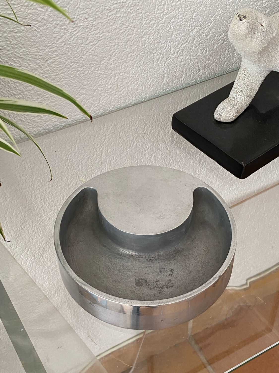 Aluminium cast iron ashtray, 1970s, Albert Leclerc