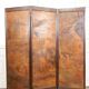 Pyrographed Screen, Mediterranean Medieval Town, Art Nouveau/Deco, 1930