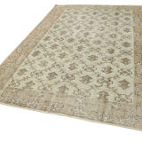 Hand-knotted vintage turkish beige carpet 200 cm x 291 cm - 36628