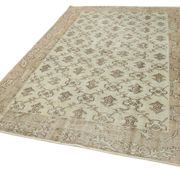 Hand-knotted vintage turkish beige carpet 200 cm x 291 cm - 36628