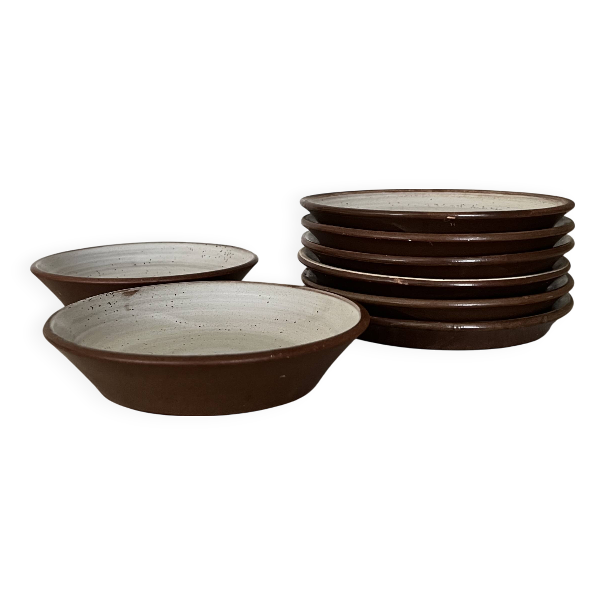 Service à dessert Gien en grès, 1970