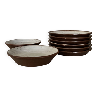 Service à dessert Gien en grès, 1970
