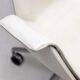 Neuf chaises à dossier haut en cuir blanc sur roulettes par Fabricius & Kastholm.