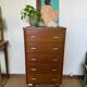Vintage oak chest of drawers with oak veneer