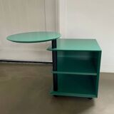 Ensemble de tables d'appoint / tables de chevet design vintage, vertes et noires, années 1980