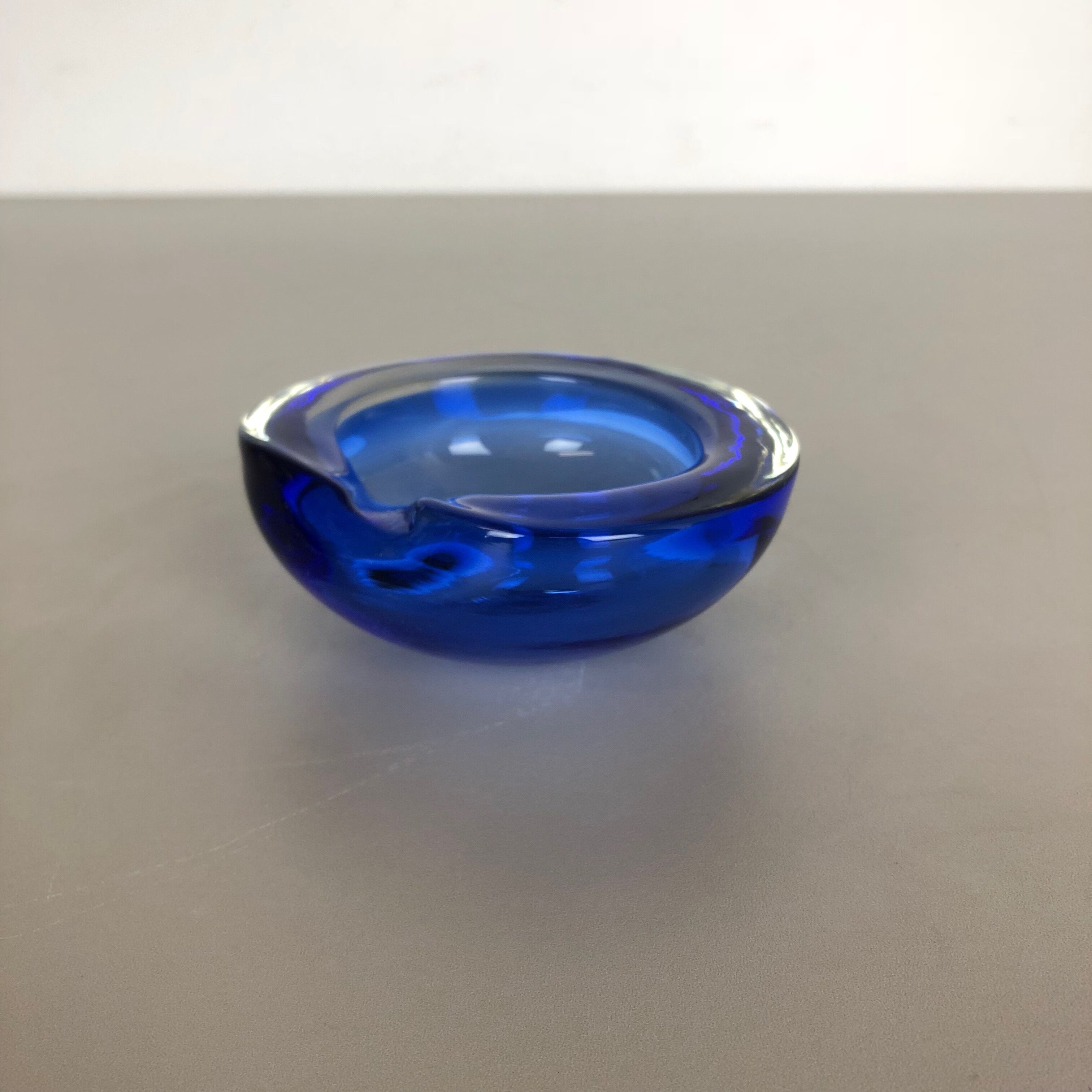 Blue Murano glass ashtray Murano, Italy, 1970s