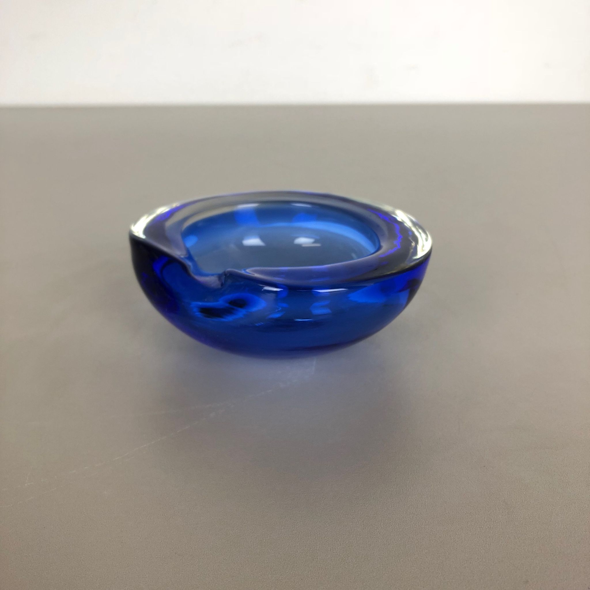 Blue Murano glass ashtray Murano, Italy, 1970s