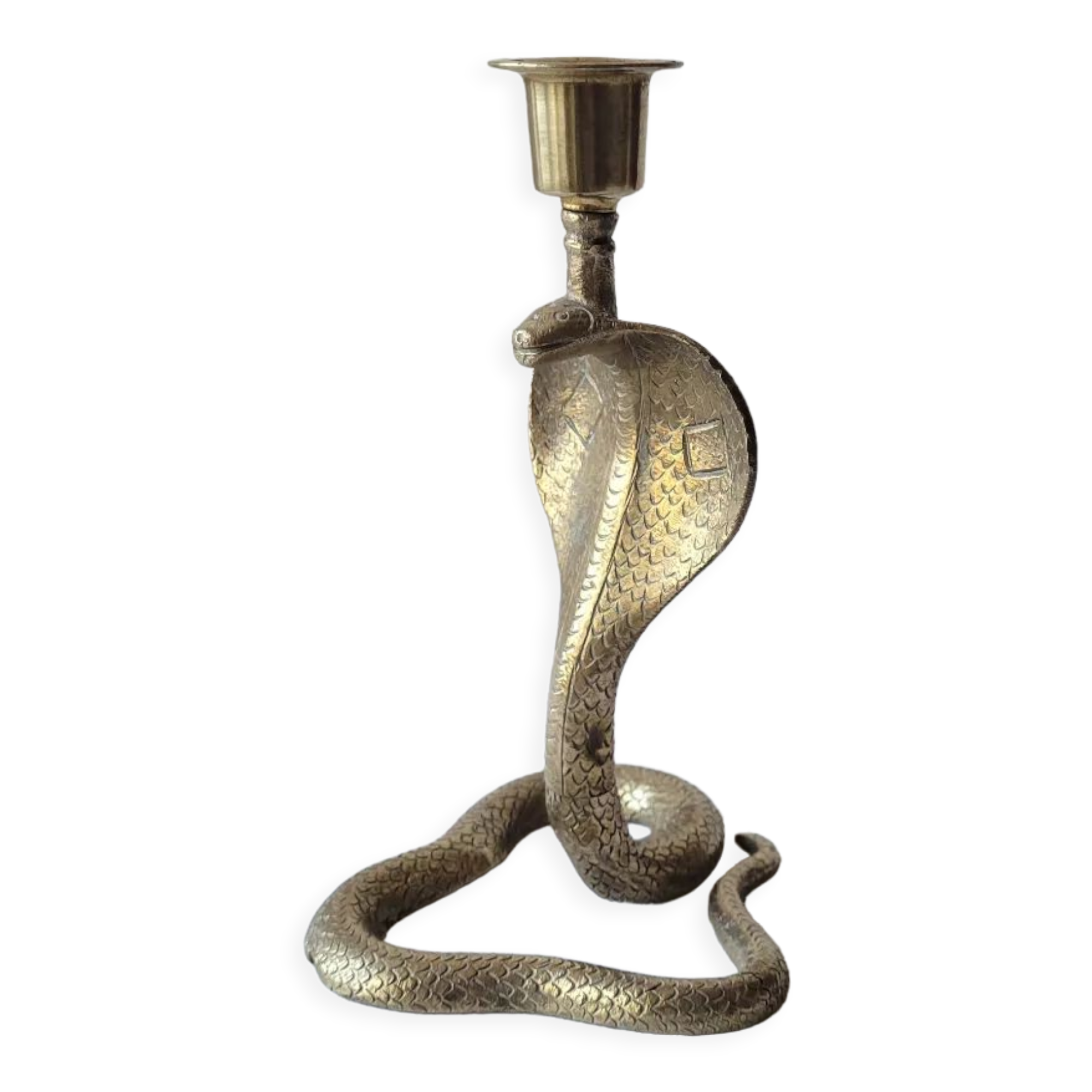 Zoomorphic snake cobra candle holder