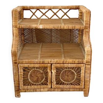 1970's wicker cabinet