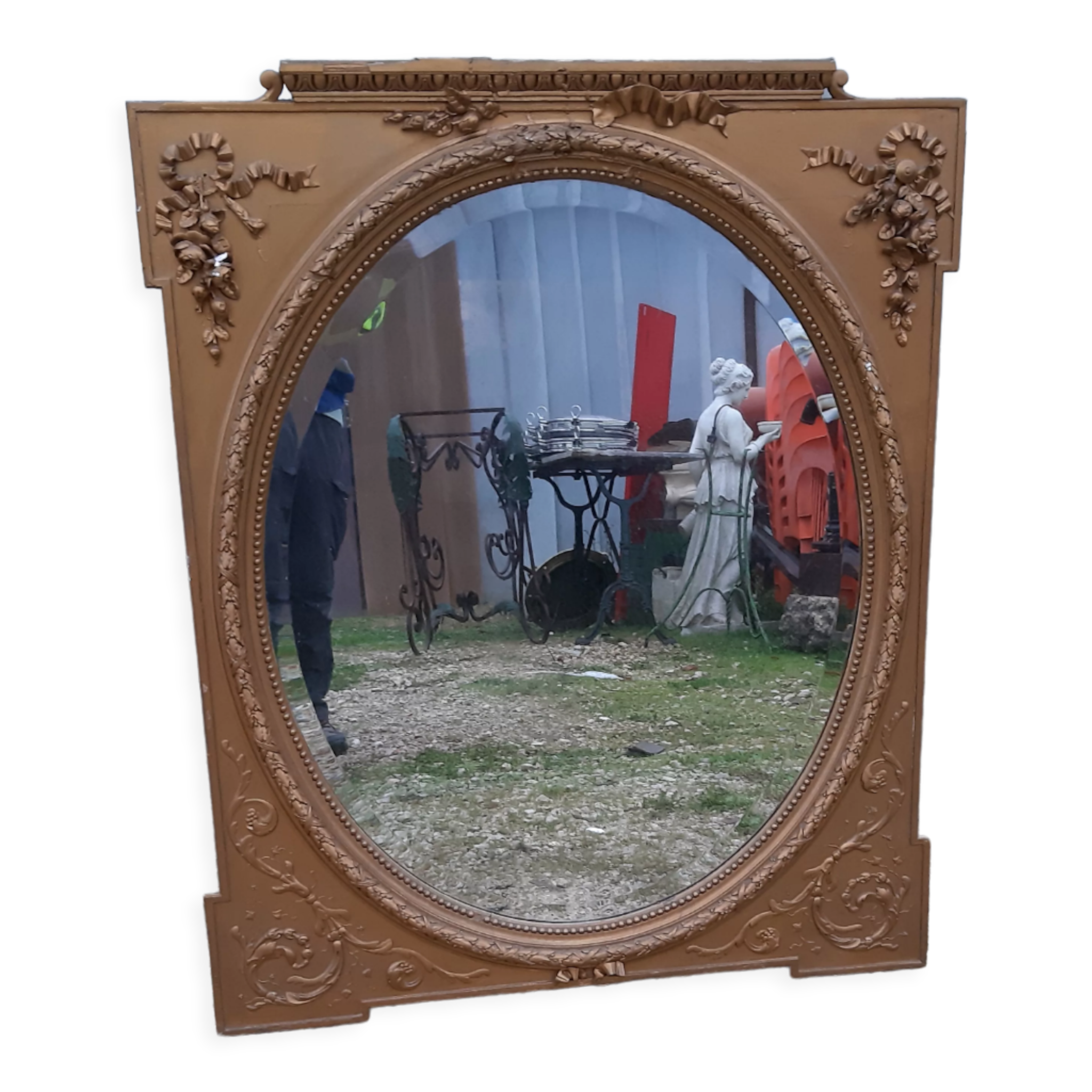 Miroir bois et stuc doré 19 éme