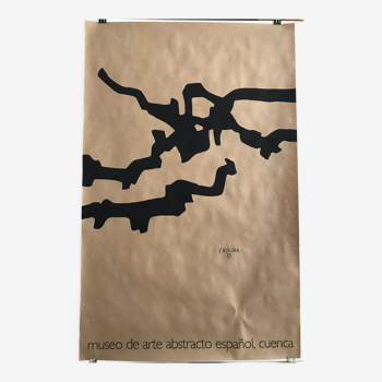 Affiche originale sur papier kraft d'Eduardo Chillida, Museo de arte abstracto, 1980