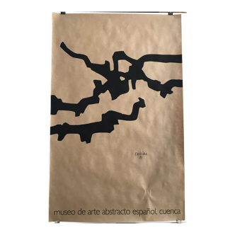 Original poster on kraft paper by Eduardo CHILLIDA, Museo de arte abstracto, 1980