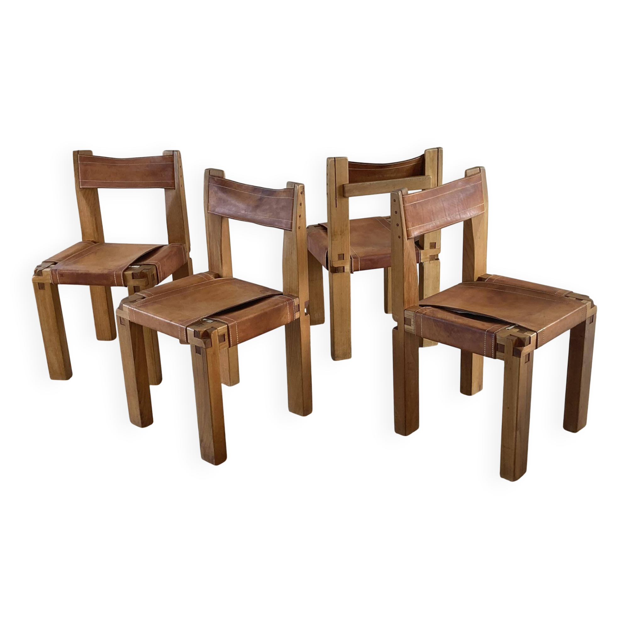 Lot de 4 chaises S11 Pierre Chapo