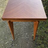 Vintage extendable wallet table in teak and beech.