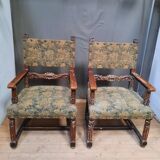 Pair of Louis XIII style armchairs
