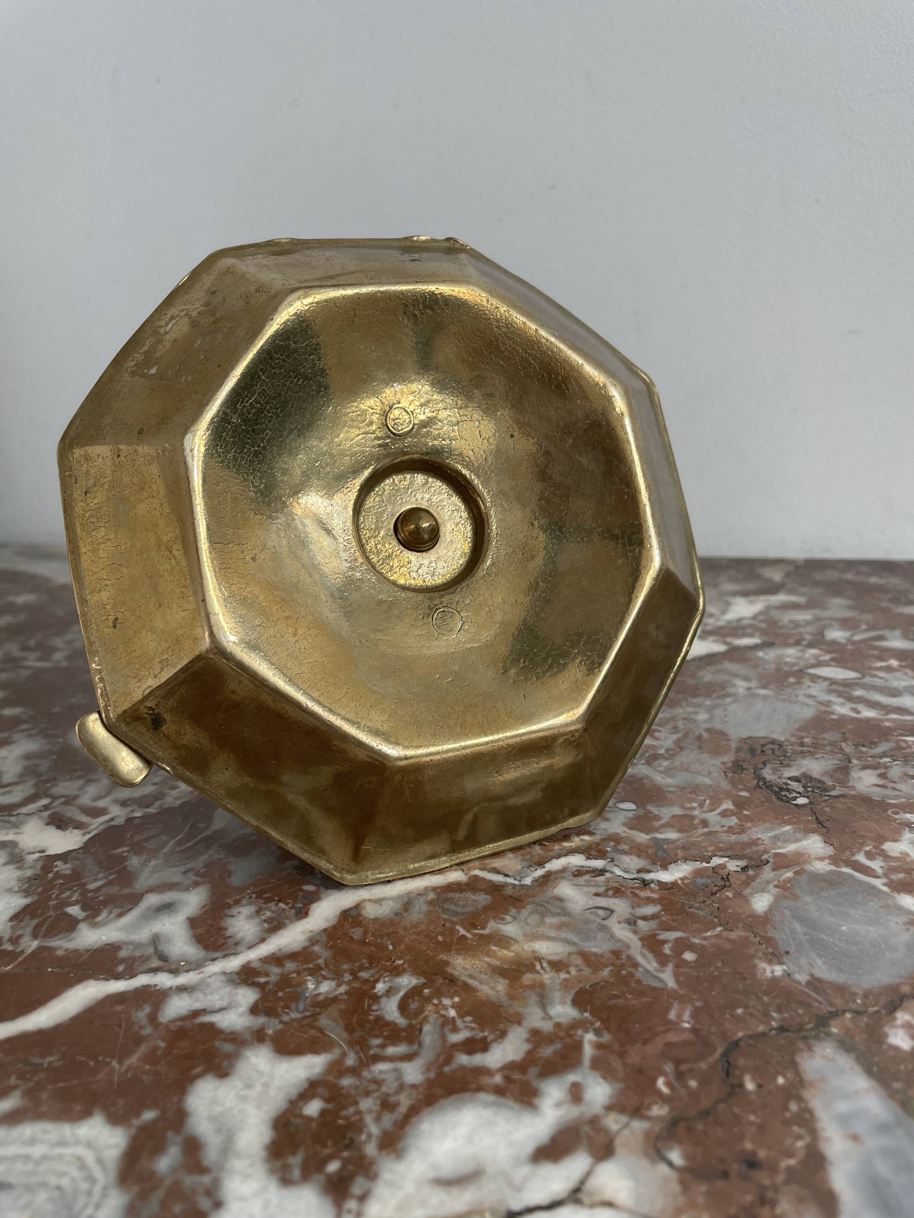 Vintage, hand candle holder, cellar rat, brass, gold, gold, handle, 50s, decoration, shabby chic