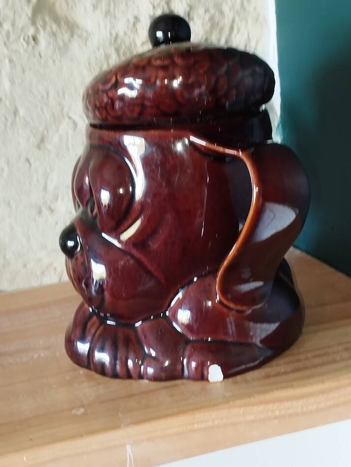 Vintage figurative teapot dog detective – English ceramic – 1960s